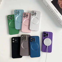 Načítať obrázok do zobrazovača galérie, Camera Lens Protect MagSafe Silicone Case Blue Ochranný Kryt pre iPhone 11