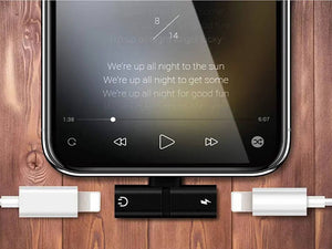 Adapter HF/audio Lightning + nabíjací konektor Lightning pre iPhone
