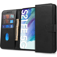 Načítať obrázok do zobrazovača galérie, Elegant Case Black Ochranný Knižkový Kryt pre Samsung Galaxy S21 FE
