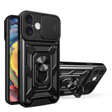 Načítať obrázok do zobrazovača galérie, Hybrid Camshield Ring Rugged Case Black Ochranný Kryt pre iPhone 16