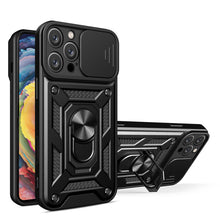 Načítať obrázok do zobrazovača galérie, Hybrid Camshield Ring Rugged Case Black Ochranný Kryt pre iPhone 16 Pro
