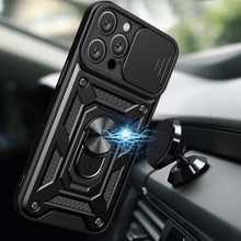 Načítať obrázok do zobrazovača galérie, Hybrid Camshield Ring Rugged Case Black Ochranný Kryt pre iPhone 16 Pro