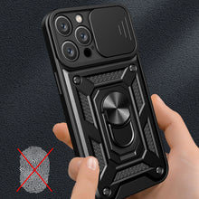 Načítať obrázok do zobrazovača galérie, Hybrid Camshield Ring Rugged Case Black Ochranný Kryt pre iPhone 16 Pro