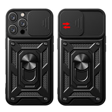 Načítať obrázok do zobrazovača galérie, Hybrid Camshield Ring Rugged Case Black Ochranný Kryt pre iPhone 16 Pro