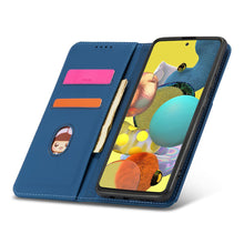 Načítať obrázok do zobrazovača galérie, Elegant Card Case Blue Ochranný Knižkový Kryt pre Samsung Galaxy A52 / A52 5G / A52s