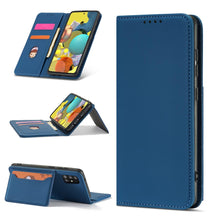 Načítať obrázok do zobrazovača galérie, Elegant Card Case Blue Ochranný Knižkový Kryt pre Samsung Galaxy A52 / A52 5G / A52s