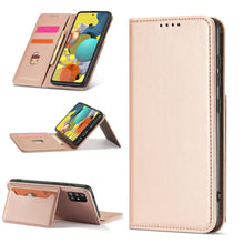 Načítať obrázok do zobrazovača galérie, Elegant Card Case Pink-Gold Ochranný Knižkový Kryt pre Samsung Galaxy A52 / A52 5G / A52s