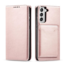 Načítať obrázok do zobrazovača galérie, Elegant Card Case RoseGold Ochranný Knižkový Kryt pre Samsung Galaxy S22

