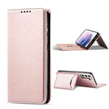 Načítať obrázok do zobrazovača galérie, Elegant Card Case RoseGold Ochranný Knižkový Kryt pre Samsung Galaxy S22
