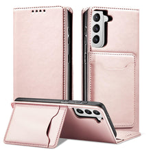 Načítať obrázok do zobrazovača galérie, Elegant Card Case RoseGold Ochranný Knižkový Kryt pre Samsung Galaxy S22