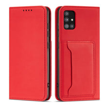 Načítať obrázok do zobrazovača galérie, Elegant Card Case Red Ochranný Knižkový Kryt pre Samsung Galaxy A52 / A52 5G / A52s
