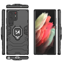 Načítať obrázok do zobrazovača galérie, Premium Ring Armor Rugged Case Black pre Samsung Galaxy S23 Ultra