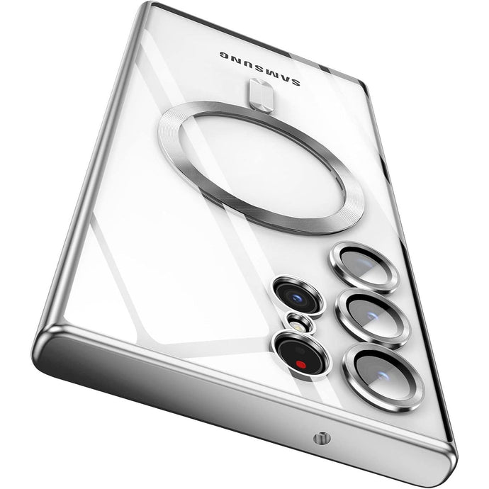 Secret MagSafe Silver Magnetic Case Ochranný Kryt pre Samsung Galaxy S23 Ultra