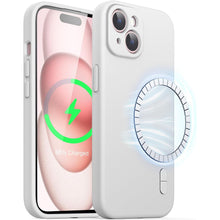 Načítať obrázok do zobrazovača galérie, MagSafe Silicone Case Beige Ochranný Kryt pre iPhone 15 Plus