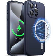 Načítať obrázok do zobrazovača galérie, MagSafe Silicone Case Blue Ochranný Kryt pre iPhone 15 Pro Max