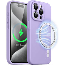 Načítať obrázok do zobrazovača galérie, MagSafe Silicone Case Violet Ochranný Kryt pre iPhone 15 Pro