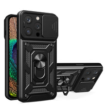 Načítať obrázok do zobrazovača galérie, Hybrid Camshield Ring Rugged Case Black Ochranný Kryt pre iPhone 14 Pro Max