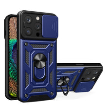Načítať obrázok do zobrazovača galérie, Hybrid Camshield Ring Rugged Case Blue Ochranný Kryt pre iPhone 14 Pro Max