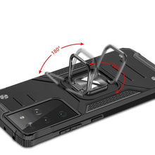 Načítať obrázok do zobrazovača galérie, Premium Ring Armor Rugged Case Blue pre Samsung Galaxy S22 Ultra