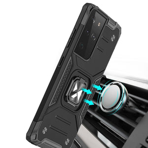 Premium Ring Armor Rugged Case Black pre Samsung Galaxy S22 Ultra