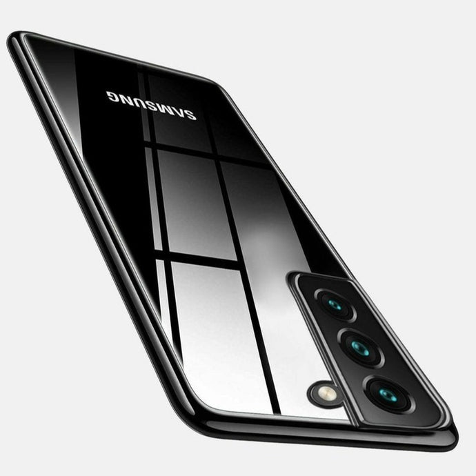 Luxury Plate Case Black Ochranný Kryt pre Samsung Galaxy S21 5G