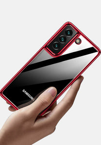 Luxury Plate Case Red Ochranný Kryt pre Samsung Galaxy S21 5G