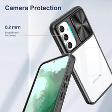 Načítať obrázok do zobrazovača galérie, Black-Clear Camslider Ochranný Kryt pre Samsung Galaxy A54 5G
