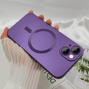Camera Lens Protect MagSafe Silicone Case Purple Ochranný Kryt pre iPhone 15 Pro Max