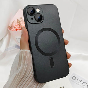 Camera Lens Protect MagSafe Silicone Case Black Ochranný Kryt pre iPhone 15 Plus
