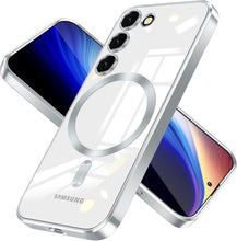 Načítať obrázok do zobrazovača galérie, Secret MagSafe Silver Magnetic Case Ochranný Kryt pre Samsung Galaxy S23
