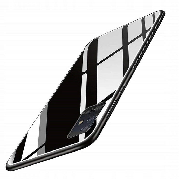 Glass Case Black Ochranný Kryt pre Samsung Galaxy A71