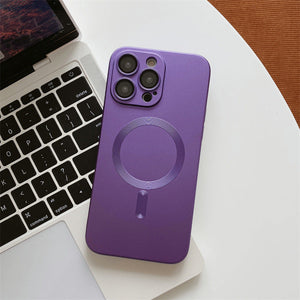 Camera Lens Protect MagSafe Silicone Case Purple Ochranný Kryt pre iPhone 14 Pro