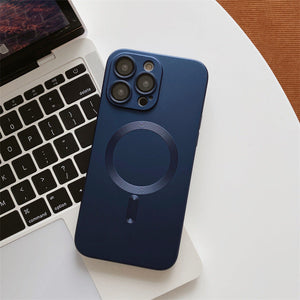 Camera Lens Protect MagSafe Silicone Case Blue Ochranný Kryt pre iPhone 14