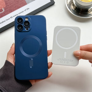 Camera Lens Protect MagSafe Silicone Case Blue Ochranný Kryt pre iPhone 14