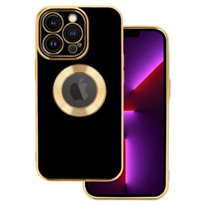 Shockproof Case Gold-Black Ochranný Kryt s ochranou fotoaparátu pre iPhone 14 Plus
