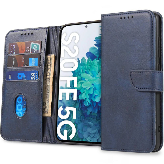 Elegant Case Blue Ochranný Knižkový Kryt pre Samsung Galaxy S20 FE / FE 5G