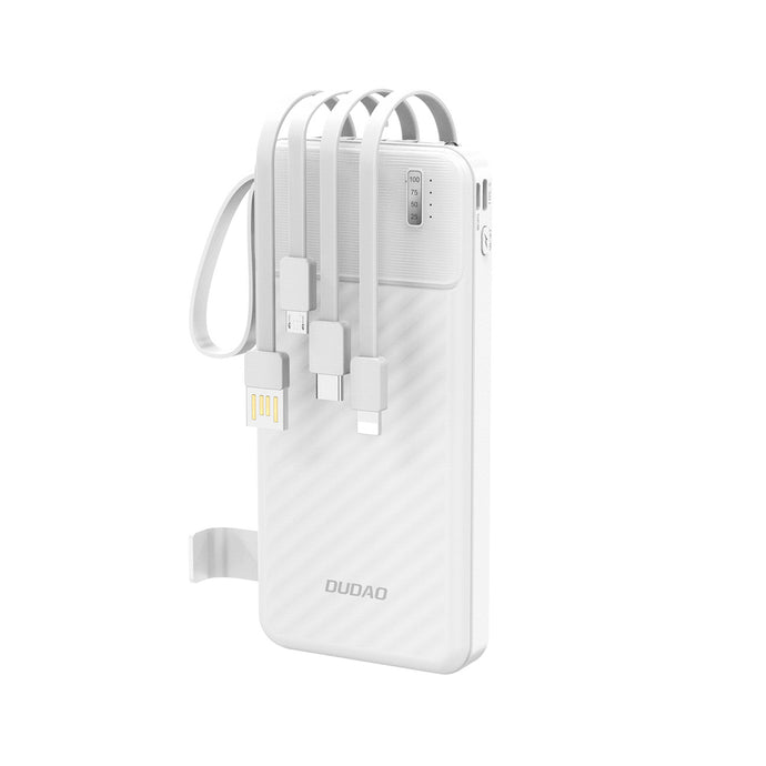 Dudao Pro Powerbank White 10 000mAh so zabudovanými káblami (USB, MicroUSB, USB-C, Lightning) (Kopie) (Kopie)