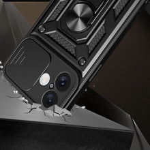 Načítať obrázok do zobrazovača galérie, Hybrid Camshield Ring Rugged Case Black Ochranný Kryt pre iPhone 16
