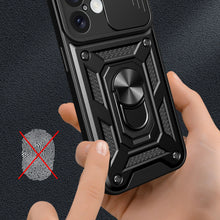 Načítať obrázok do zobrazovača galérie, Hybrid Camshield Ring Rugged Case Black Ochranný Kryt pre iPhone 16
