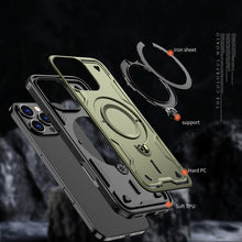 Načítať obrázok do zobrazovača galérie, Magsafe Ring Hybrid Armor Green Ochranný Kryt pre iPhone 16 Pro Max
