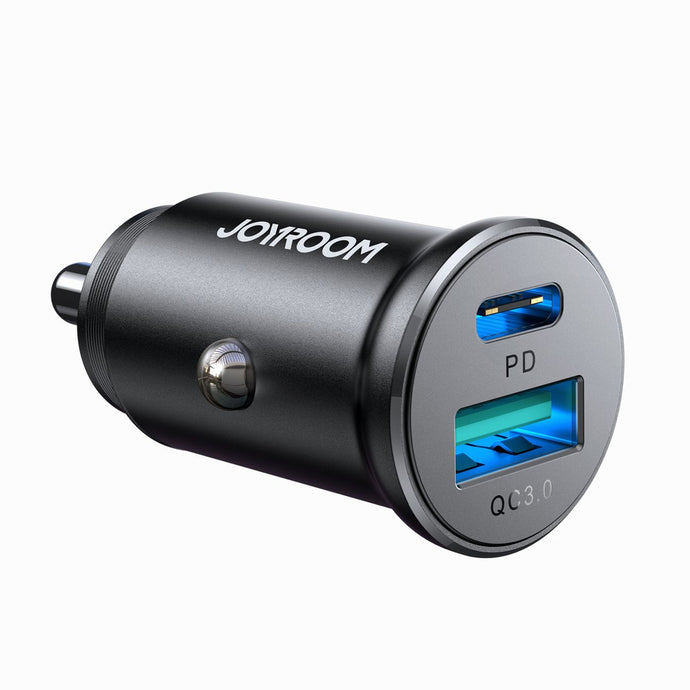 Joyroom SUPER-FAST 30W BLACK nabíjačka do auta USB + USB-C 3.0 QC 30W PD