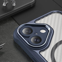 Načítať obrázok do zobrazovača galérie, MagSafe Carbon look Case Blue Ochranný Kryt pre iPhone 16
