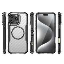 Načítať obrázok do zobrazovača galérie, MagSafe Carbon look Case Black Ochranný Kryt pre iPhone 16 Pro Max
