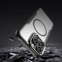 Načítať obrázok do zobrazovača galérie, MagSafe Carbon look Case Black Ochranný Kryt pre iPhone 16 Pro Max
