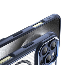 Načítať obrázok do zobrazovača galérie, MagSafe Carbon look Case Blue Ochranný Kryt pre iPhone 16 Pro Max
