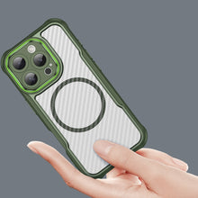 Načítať obrázok do zobrazovača galérie, MagSafe Carbon look Case Green Ochranný Kryt pre iPhone 16 Pro
