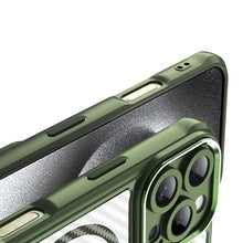 Načítať obrázok do zobrazovača galérie, MagSafe Carbon look Case Green Ochranný Kryt pre iPhone 16 Pro
