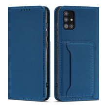 Načítať obrázok do zobrazovača galérie, Elegant Card Case Blue Ochranný Knižkový Kryt pre Samsung Galaxy A52 / A52 5G / A52s
