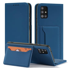 Načítať obrázok do zobrazovača galérie, Elegant Card Case Blue Ochranný Knižkový Kryt pre Samsung Galaxy A52 / A52 5G / A52s

