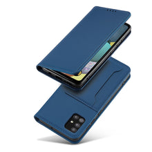 Načítať obrázok do zobrazovača galérie, Elegant Card Case Blue Ochranný Knižkový Kryt pre Samsung Galaxy A52 / A52 5G / A52s

